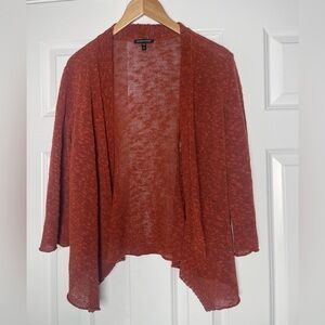 Eileen Fisher | Linen Blend Open Front Cardigan Sweater Lagenlook Contemporary